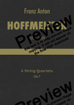 page one of Hoffmeister - 6 String Quartets