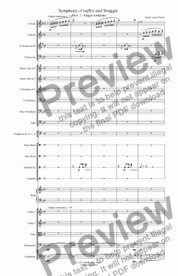 page one of Symphony--Conflict and Struggle--Mov. 2  Adagio Sostenuto