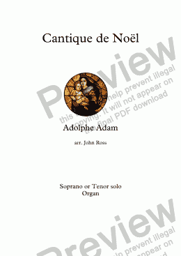 page one of Cantique de Noël (High voice, Organ)