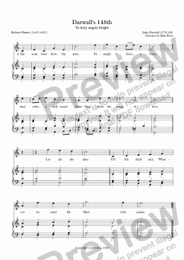 page one of Darwall's 148th (Ye holy angels bright) - Descant