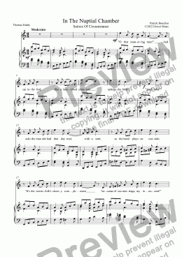 page one of Thomas Hardy - Satires Of Circumstance 3. In The Nuptial Chamber for Soprano and Piano