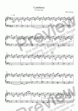 page one of "Cantilena" for Piano Solo