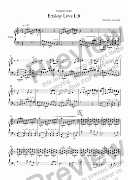 page one of "Fantasia on the Eriskay Love Lilt" for Piano Solo