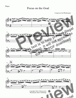 page one of Focus on the Goal - Piano