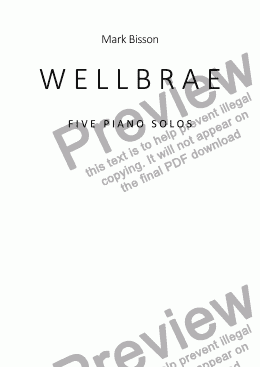 page one of Wellbrae 