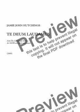 page one of Te Deum Laudamus (The Edinburgh Service) for SATB con divisi & Organ