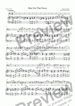 page one of Shut Out That Moon (Thomas Hardy) for Baritone voice and Piano