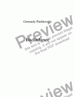 page one of Bodiadance