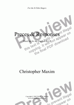 page one of Preces & Responses (3rd Set)
