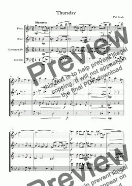 page one of Thursday - Wind Quartet