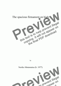 page one of The spacious firmament on high