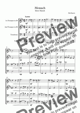 page one of Monach - Brass Quartet