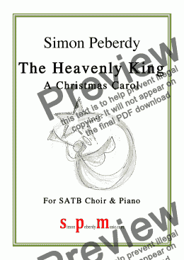 page one of The Heavenly King  (A Nativity Carol) For SATB choir