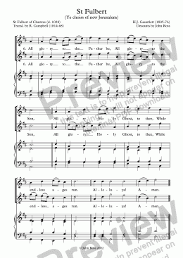 page one of St Fulbert (Ye choirs of new Jerusalem) - Double descant