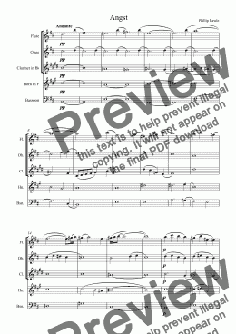 page one of Angst - Wind Quintet