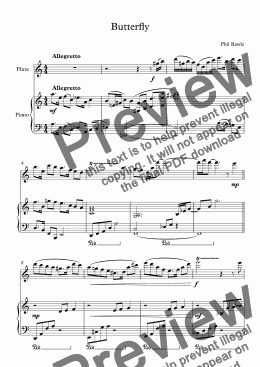 page one of Butterfly - Flute and Piano