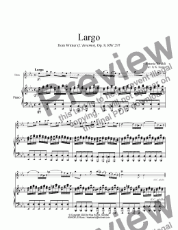 page one of Largo from Winter (L'Inverno) for flute and piano