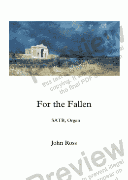 page one of For the Fallen (Choral Suite - SATB, Organ)