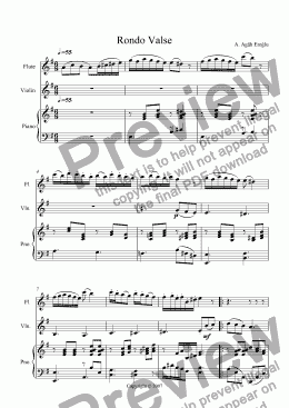 page one of Rondo Valse for Flute,Violin and Piano