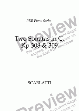 page one of PRB Piano Series: Sonatas in C, Kp 308 & 309