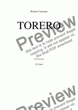 page one of Torero - For Wind Band - Carosone 