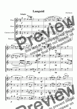 page one of Languid - Wind Quartet
