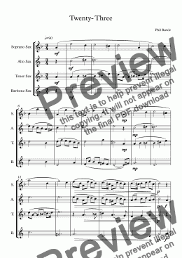 page one of Twenty- Three - Saxophone Quartet