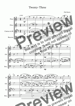 page one of Twenty- Three - Wind Quartet