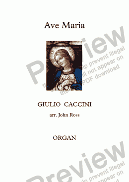 page one of Ave Maria (Caccini) (Organ solo)