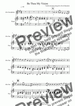 page one of Be Thou My Vision for Alto Saxophone and Piano