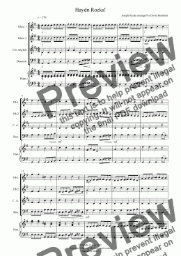 page one of Haydn Rocks! for Double Reed Quartet