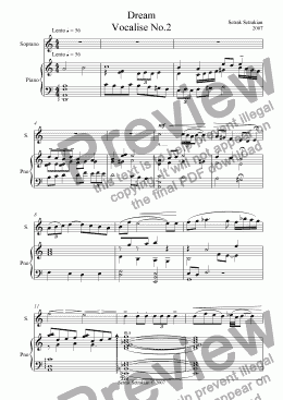 page one of Dream, Vocalise No.2
