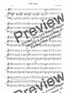 page one of Little Tango for Easy Flute and Piano