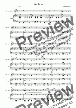 page one of Little Tango for Easy Alto Saxophone and Piano