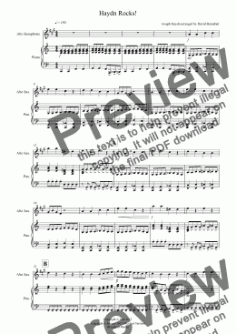page one of Haydn Rocks! for Alto Saxophone and Piano