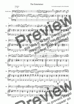 page one of The Entertainer for Double Bass and Piano