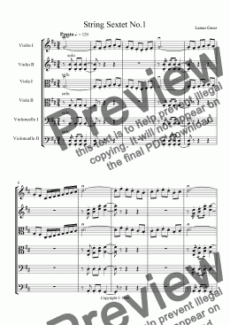 page one of String Sextet No.1 Finale