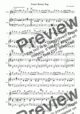page one of Easter Bunny Rag for Flute and Piano