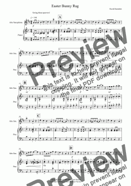 page one of Easter Bunny Rag for Alto Saxophone and Piano