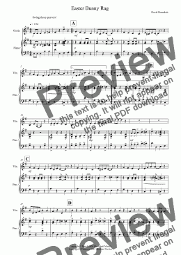 page one of Easter Bunny Rag for Violin and Piano
