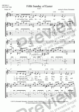 page one of Responsorial Psalm - 5th Sunday of Easter, Yr. C (Guitar Option)