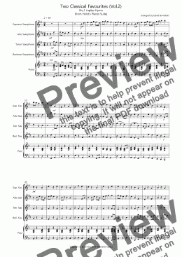 page one of 2 Classical Favourites for Saxophone Quartet (volume two)