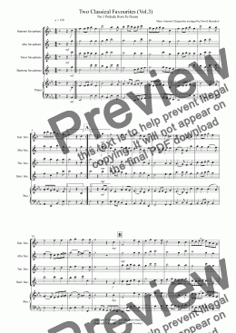 page one of 2 Classical Favourites for Saxophone Quartet (volume three)