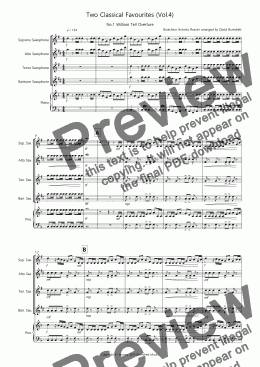 page one of 2 Classical Favourites for Saxophone Quartet (volume four)