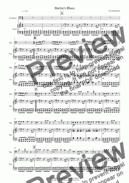 page one of Burnie's Blues for Trombone and Piano