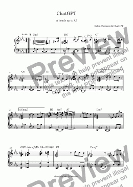 page one of ChatGPT for piano