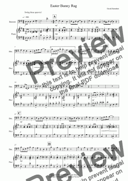page one of Easter Bunny Rag for Bassoon and Piano