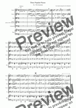 page one of 3 Popular Pieces for String Quartet
