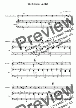 page one of The Spooky Castle! for Baritone Saxophone and Piano