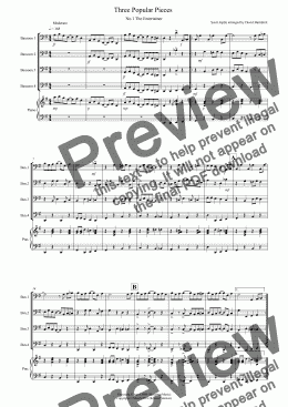 page one of 3 Popular Pieces  for Bassoon Quartet